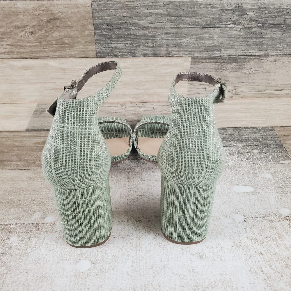Sam Edelman DanieIIa Womens Heel Sandals Sz 8 M Soft Jade Ankle Strap Block Heel